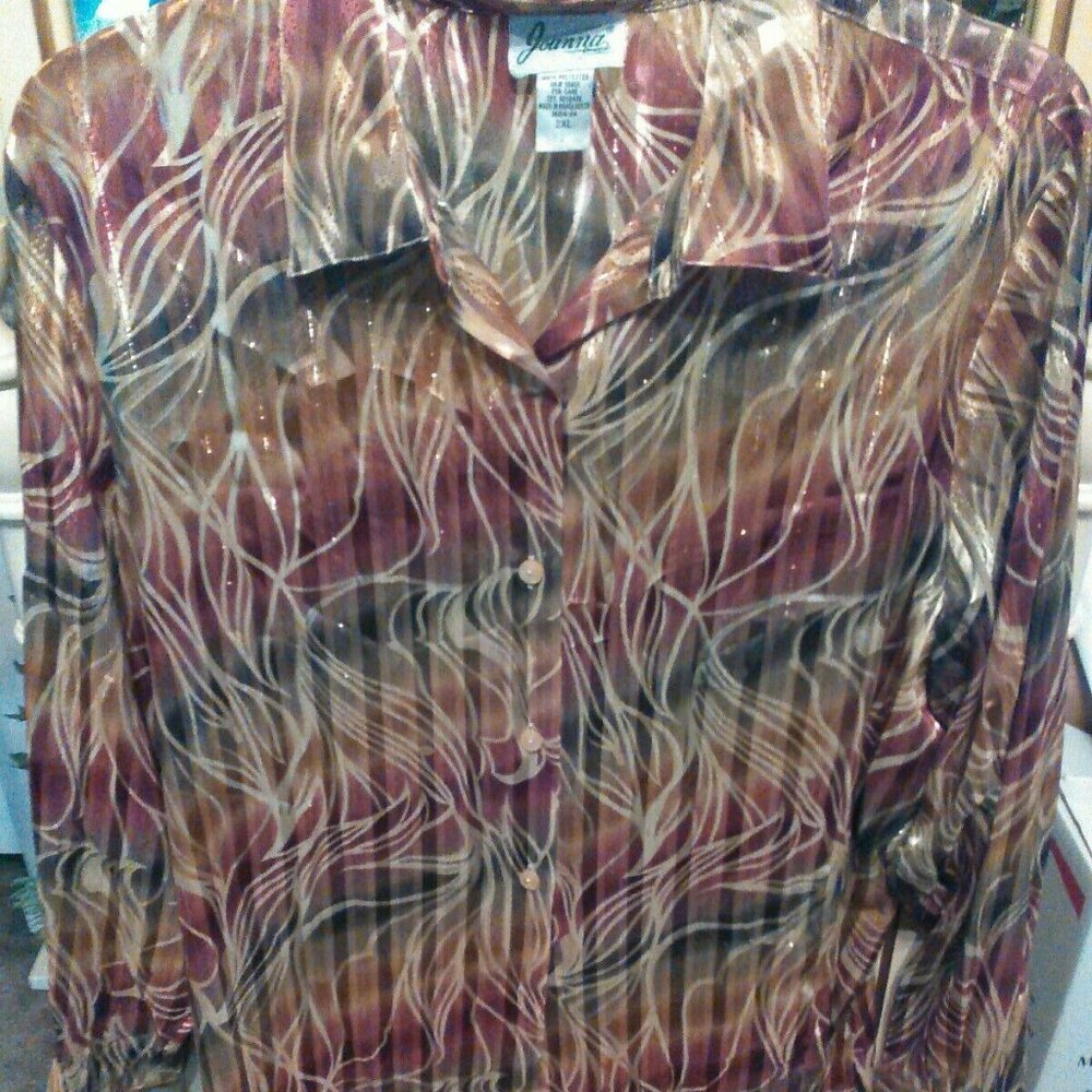 LN Vintage Sparkling Metallic Joanna Sz 2XL Long S